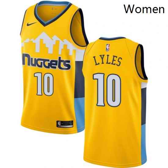 Womens Nike Denver Nuggets 10 Trey Lyles Authentic Gold Alternate NBA Jersey Statement Edition